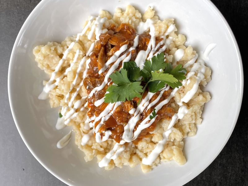 Paprikás sült csirke nokedlivel